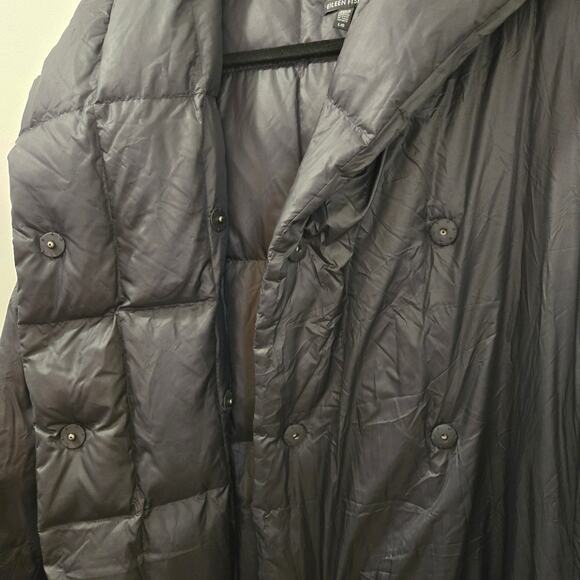 Eileen Fisher Black Puffer Coat - Picture 5 of 11